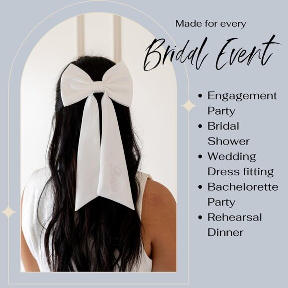 Luxury Satin Wedding Hair Bow Bride Accessories Bachelorette Gift main image 6